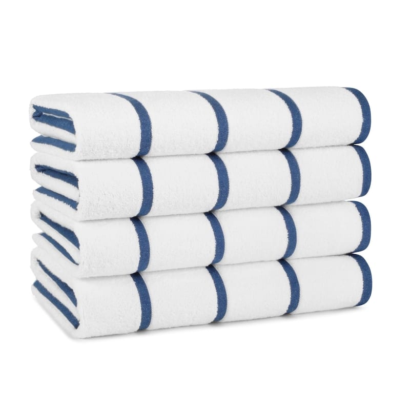 Arkwright Las Rayas 4-Piece Striped Beach Towel Set - 30x60 - Navy