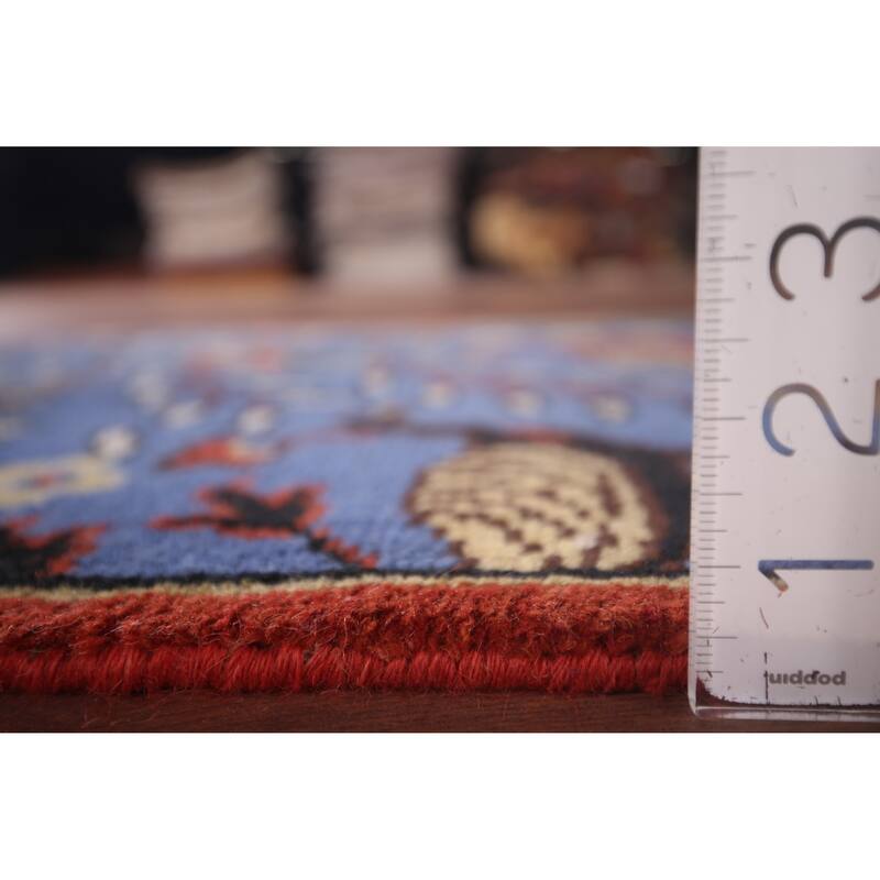 Animals Blue Design Ziegler Indian Runner Rug Handmade Wool Carpet - 2'6"x 7'11"