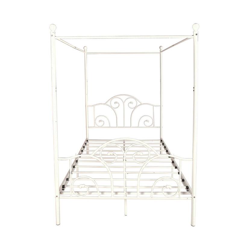 Aufank Vintage Four Post Metal Canopy Bed Frame