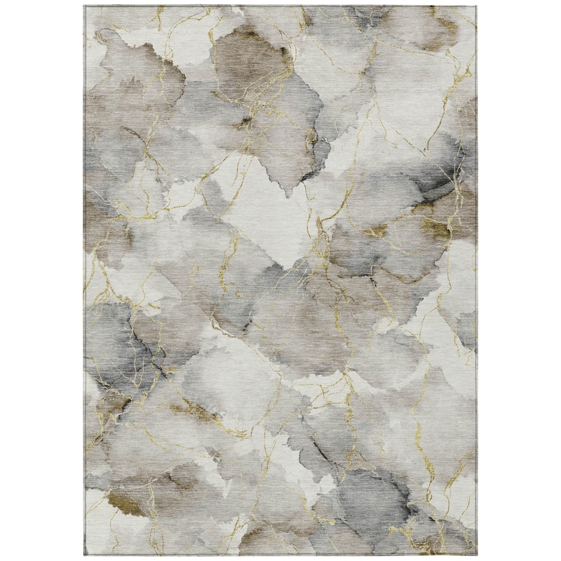 Machine Washable Indoor/ Outdoor Modern Brighton Chantille Rug