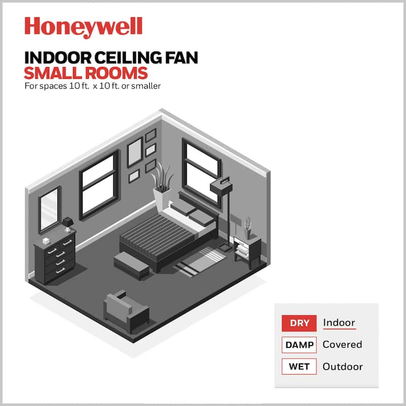 30" Honeywell Ocean Breeze Guilded Espresso Modern Indoor LED Ceiling Fan with Light, Pull Chain