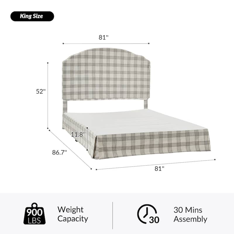 Kristian Traditional Bedroom Machine Washable Slipcovered Bed with Variety Fabric Choice Set-QB by HULALA HOME