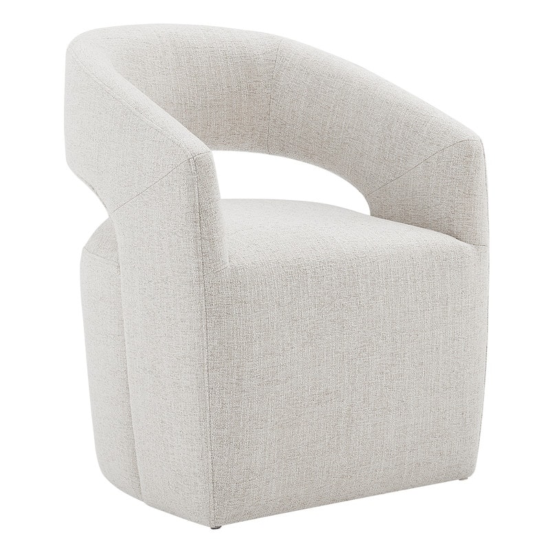 Joey Modern Barrel Dining Chair with Caster Wheels & Open Back Fully Assembled