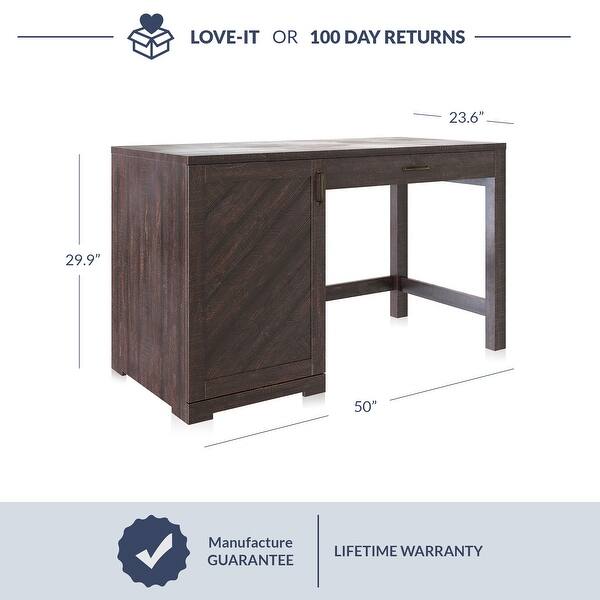 BELLEZE Hilo Home Office Desk with Drawer and Shelves - Bed Bath ...