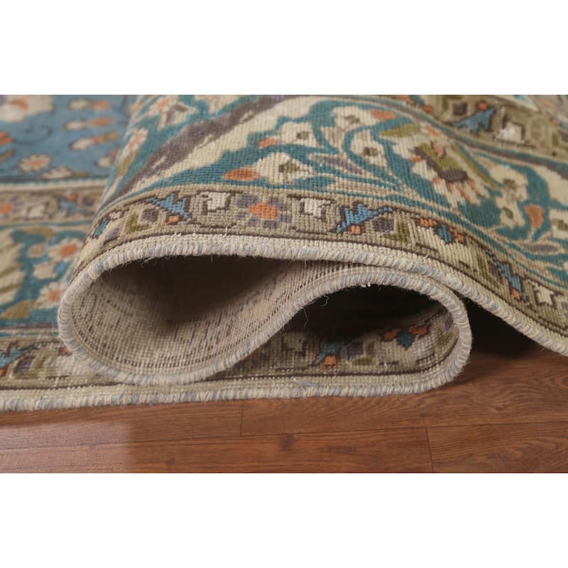 Distressed Over-Dyed Tabriz Persian Vintage Rug Handmade Wool Carpet - 6'8"x 9'10"