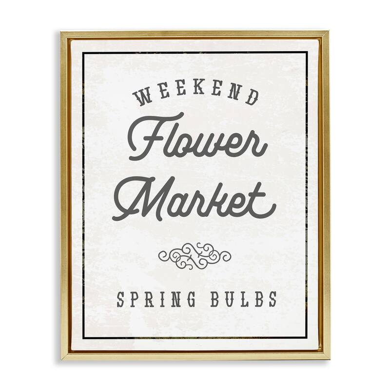 Stupell Flower Market Spring Bulbs Framed Floater Canvas Wall Art Design By Lil' Rue - 17 x 21 - Gold