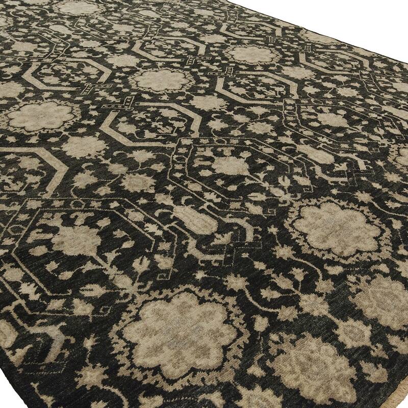 Traditional Multi-Colored Hand-Knotted Wool Area Rug
