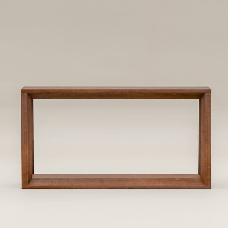 Modern Rectangular Console Table, Behind Couch Table with Ample Storage, for Entryways and Living Rooms, Dark Brown