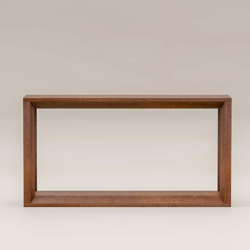 Solid Wood Veneer Console Table, 60 Inch Wide Sofa Table with Ample Storage for Entryway Organization
