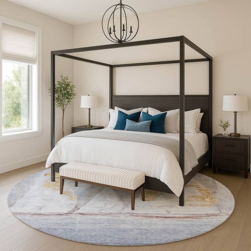 Premium Washable Super Soft Modern Sailboat Mayfield Rug - Blue - 8' x 8'