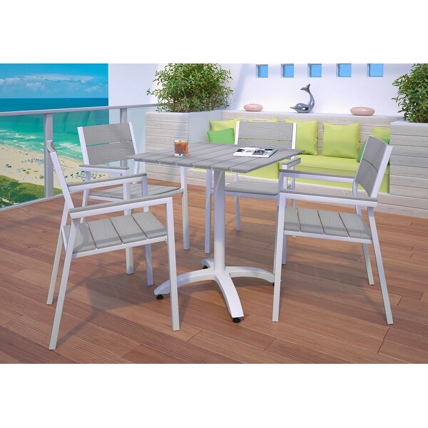 Grey wooden bistro set sales