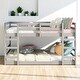 preview thumbnail 13 of 18, Full Over Full Bunk Bed with Ladder and Guardrails, Solid Wood Frame, No Box Spring Required Grey