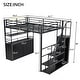 preview thumbnail 23 of 32, Full Size Metal Loft Bed with Storage Staircase and Wardrobe, Shelves