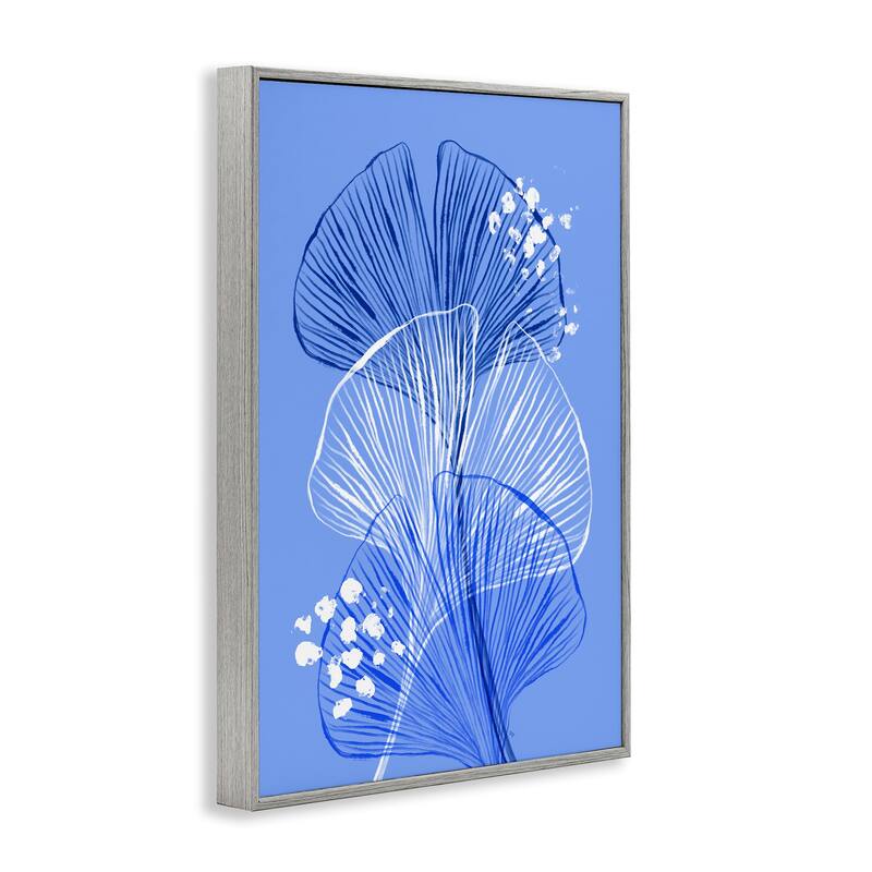 Stupell Layered Blue Gingkoes Framed Giclee Art Design By Martina Pavlova