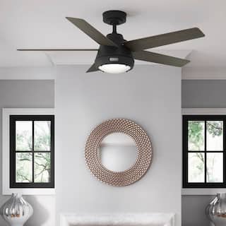 Hunter 52" Burroughs Ceiling Fan w/ LED Light Kit, Handheld Remote - Transitional, Industrial