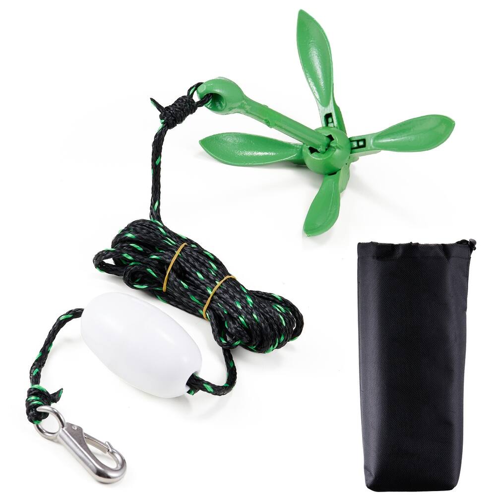Kayak Anchor Kit, 3.5 lb Paddle Board Anchor Kit with 26.2 ft/8 m Rope and Buoy, Folding Small Boat Anchor with Storage Bag