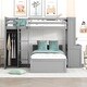 preview thumbnail 11 of 25, Twin Loft Bed with Workspace, Wardrobe & Movable Twin Bed - Versatile Design