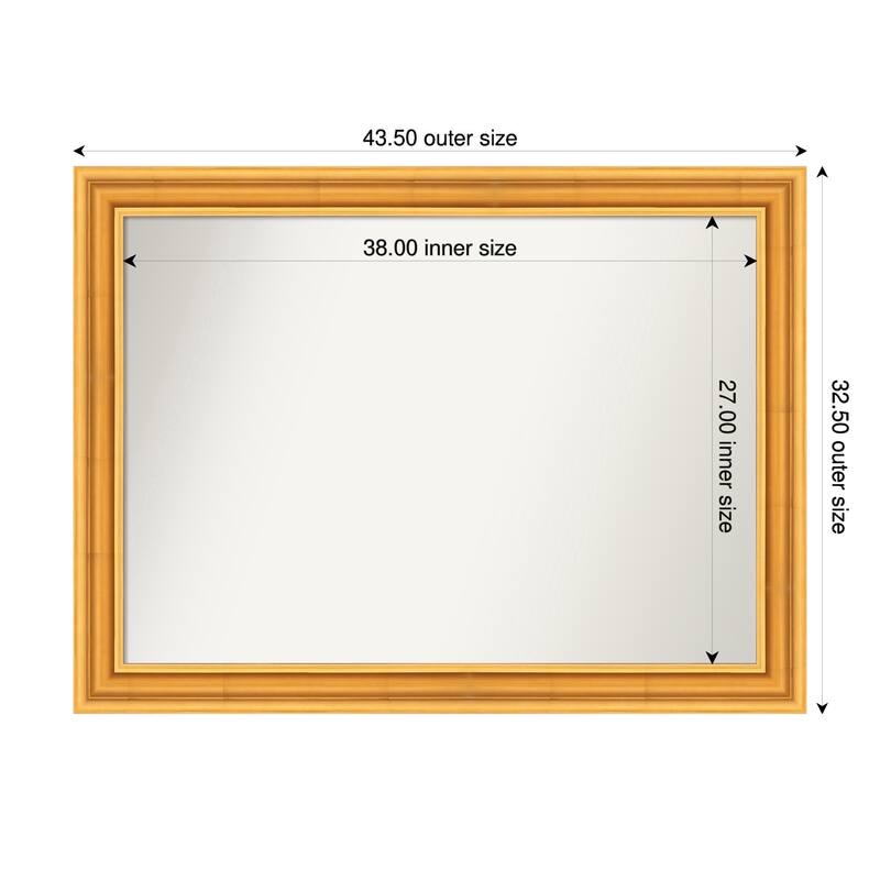 Sierra Non-Beveled Wood Framed Bathroom Vanity Wall Mirror - 44 x 33 in - Sierra Gold