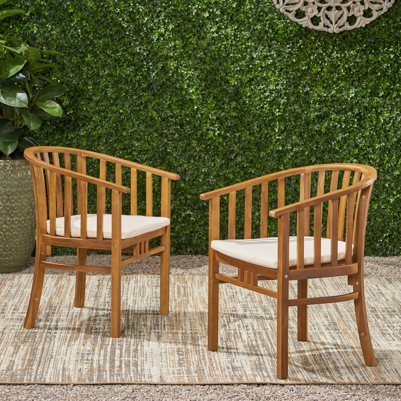 Exquisite Outdoor Wooden Dining Chairs with Cushions