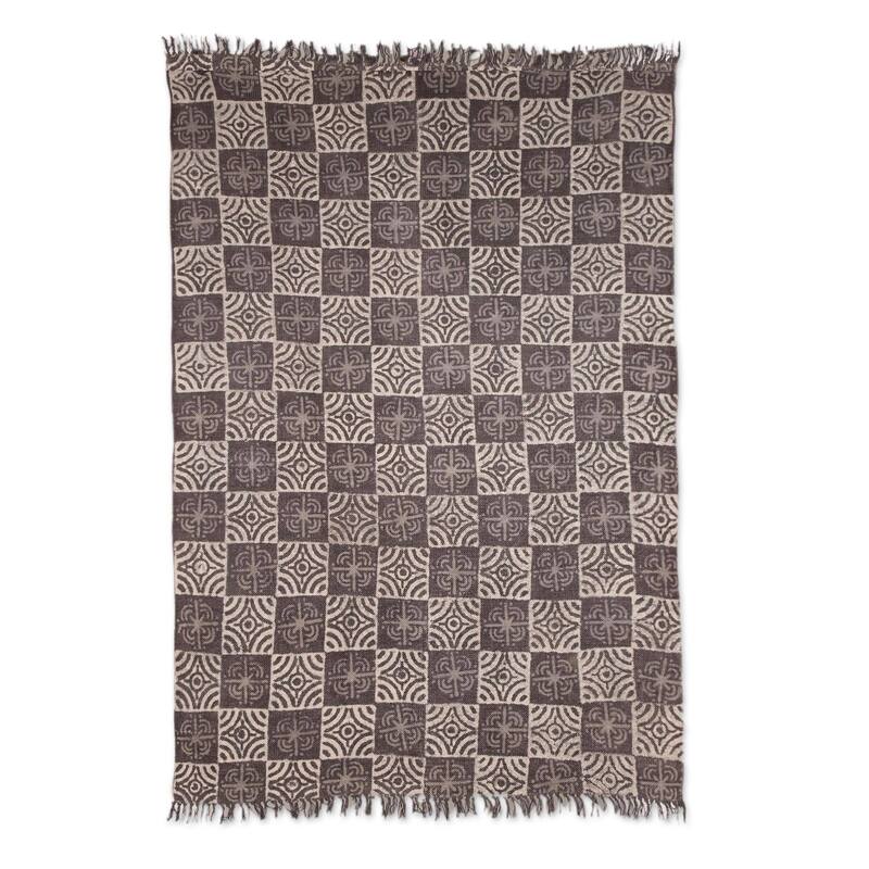Handmade Creative Blossoms Cotton area rug (India) - Big