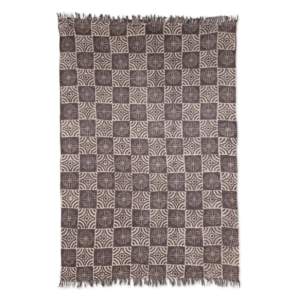 Handmade Creative Blossoms Cotton area rug (India) - Big