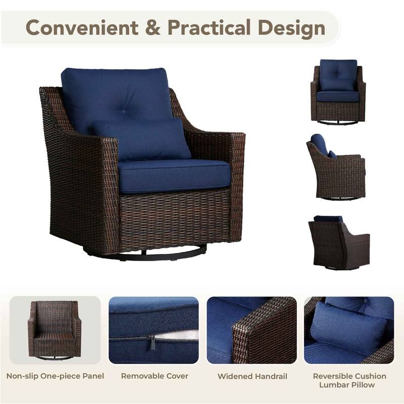 Spruce & Spring Murphy 8-Piece Outdoor Wicker Patio Furniture Conversation Sofa Sets