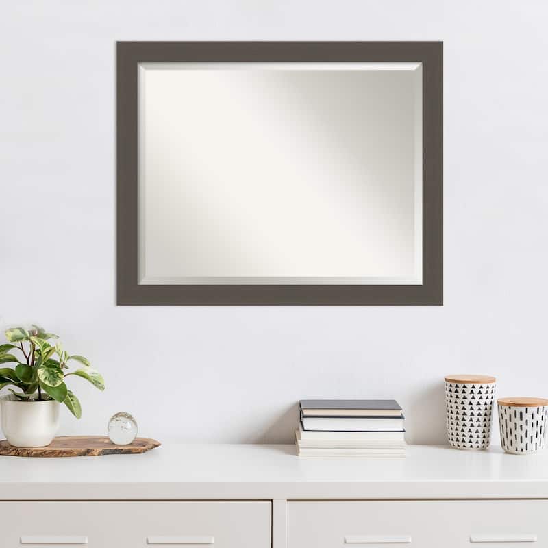 Beveled Wall Mirror - Brushed Nickel Frame