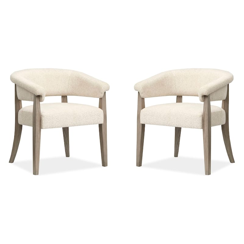 Magnussen Home Braelyn Dorian Grey Upholstered Host Chair Two Pack - 27''W x 24.31''D x 30.25''H - 27''W x 24.31''D x 30.25''H - Set of 2 - Dorian Grey - Dining Height