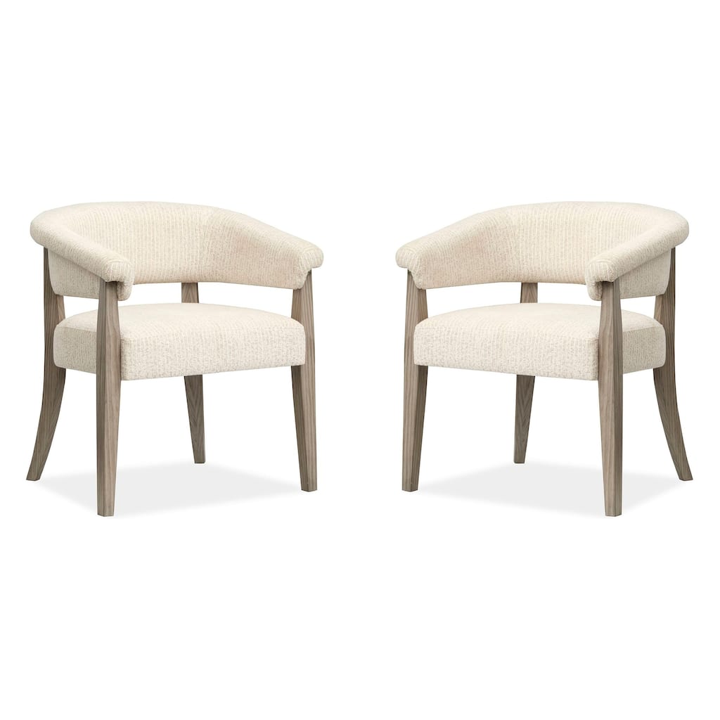 Magnussen Home Braelyn Dorian Grey Upholstered Host Chair Two Pack - 27''W x 24.31''D x 30.25''H