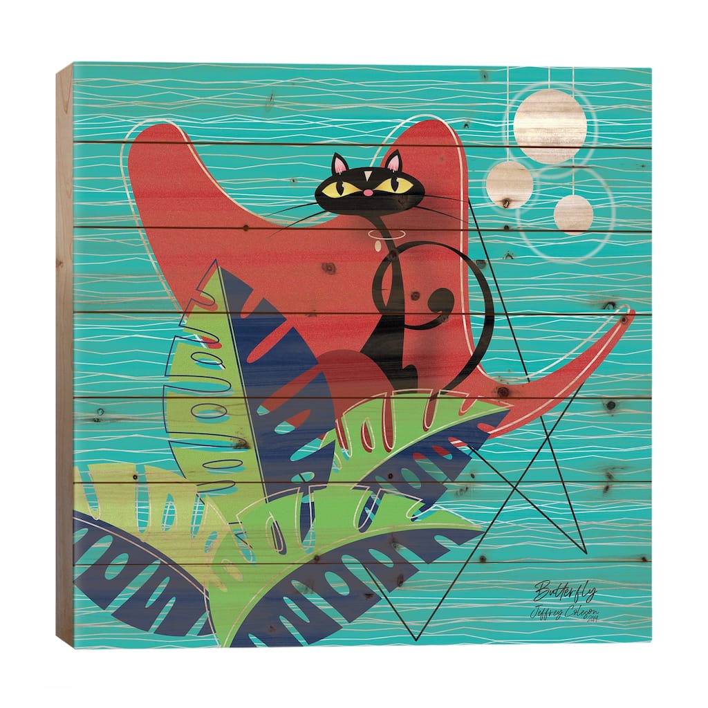 Butterfly Print On Wood by Jeffrey Coleson - Multi-Color