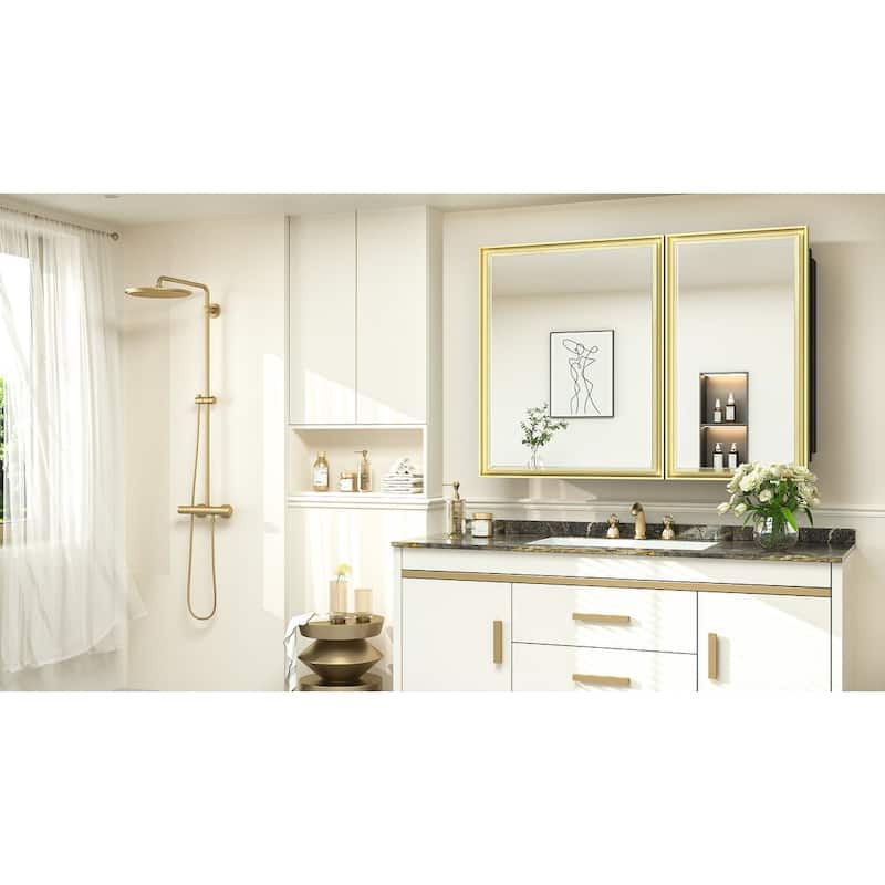 TokeShimi Medicine Cabinets for Bathroom with Mirror, Beveled Framed