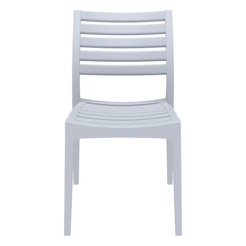 33" Silver Stackable Outdoor Patio Dining Chair