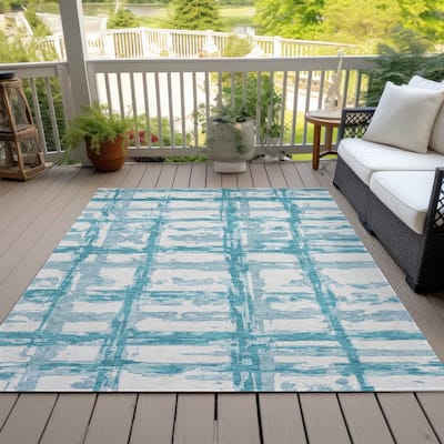 Machine Washable Indoor/ Outdoor Chantille Abstract Contemporary Rug