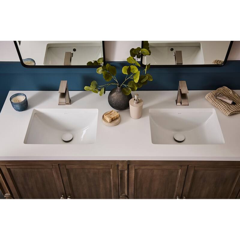 Ruvati 16 x 11-3/4 inch Undermount Bathroom Vanity Sink Biscuit Porcelain Ceramic - RVB0718BC