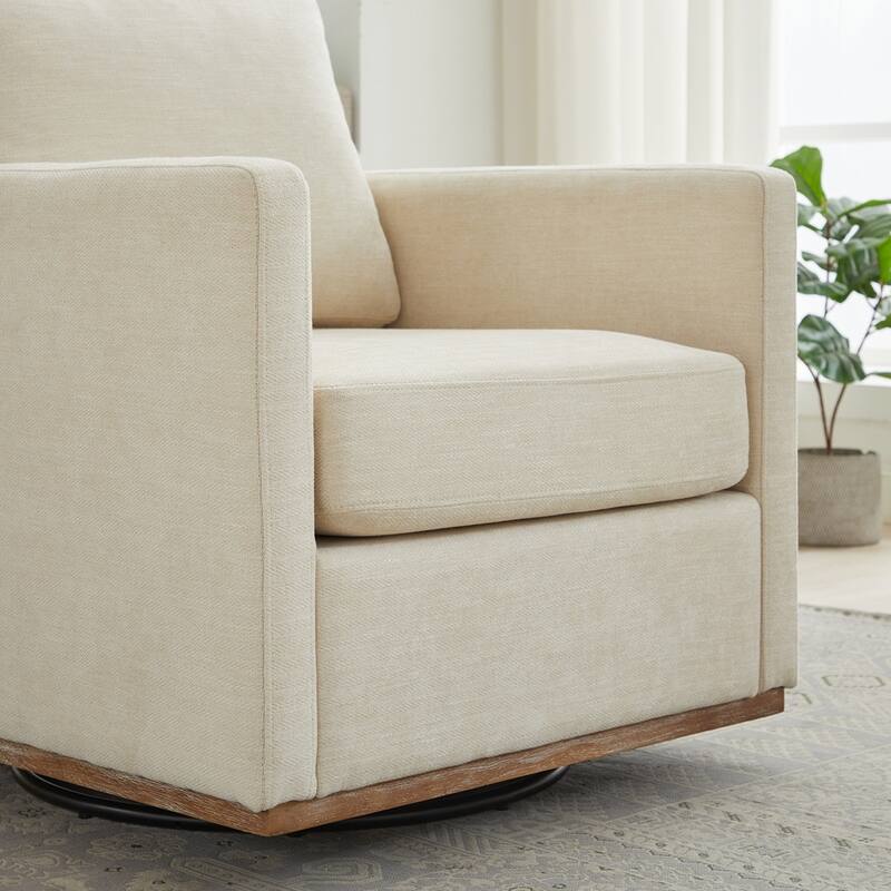30.7"W Square Upholstered Swivel Accent Chair