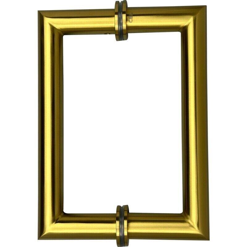 CEL 6"x 6" Mitered Corner Back to Back Shower Door Pull Handles - Satin Brass