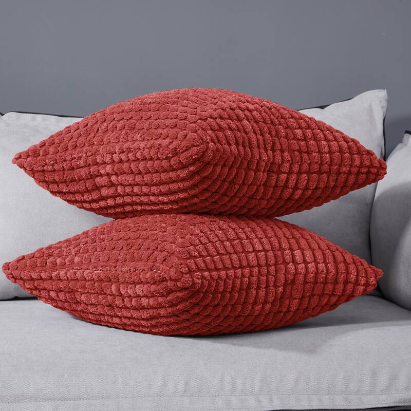 Deconovo Corduroy Throw Pillow Covers 2 PCS(Cover only)