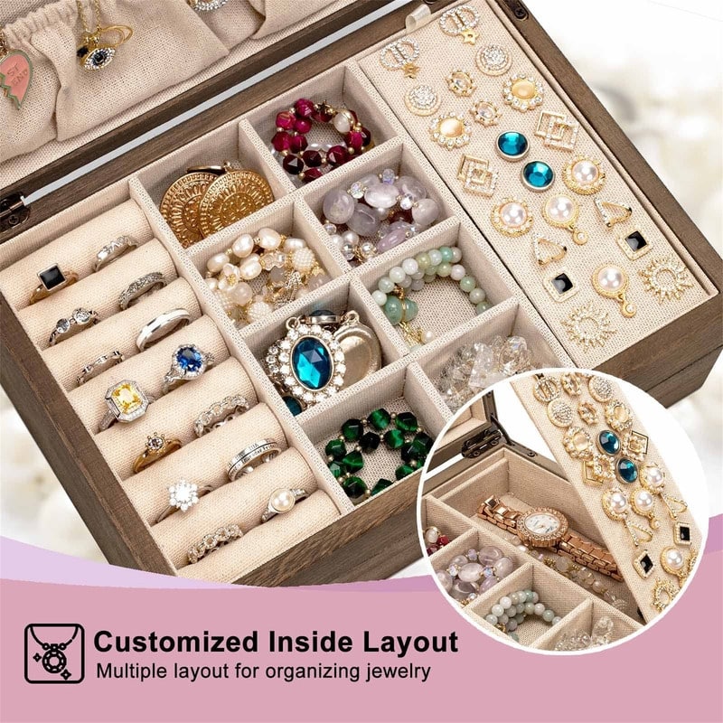 Jewelry Box for Women - 7"D x 10"W x 4.8"H