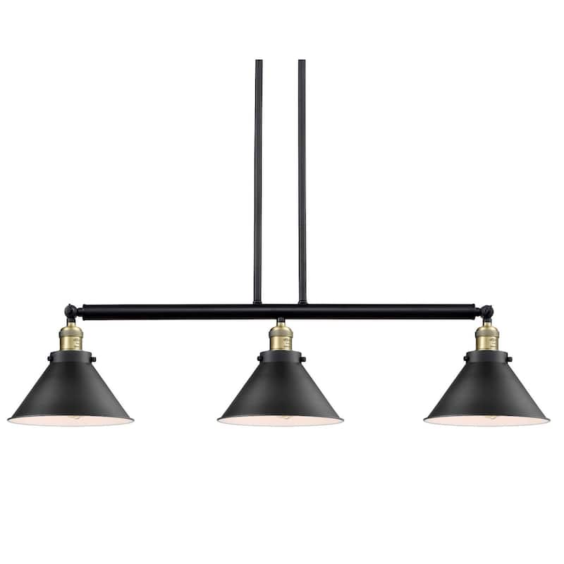 Innovations Lighting Briarcliff 3 Light 43" Wide Linear Chandelier - Black / Antique Brass / Matte Black