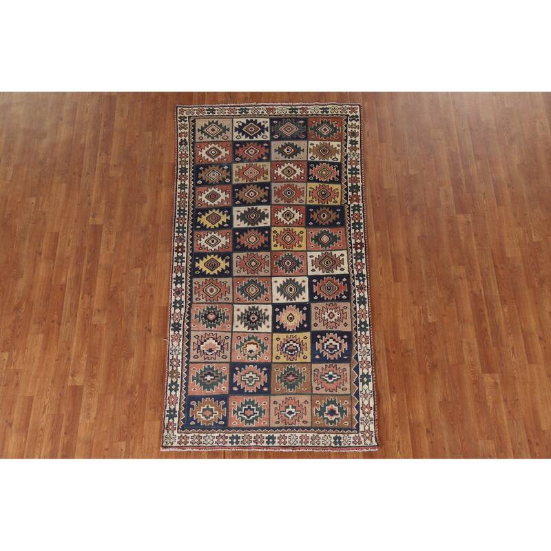 Bakhtiari Persian Vintage Area Rug Hand-knotted Wool Carpet - 3'10"x 7'5"