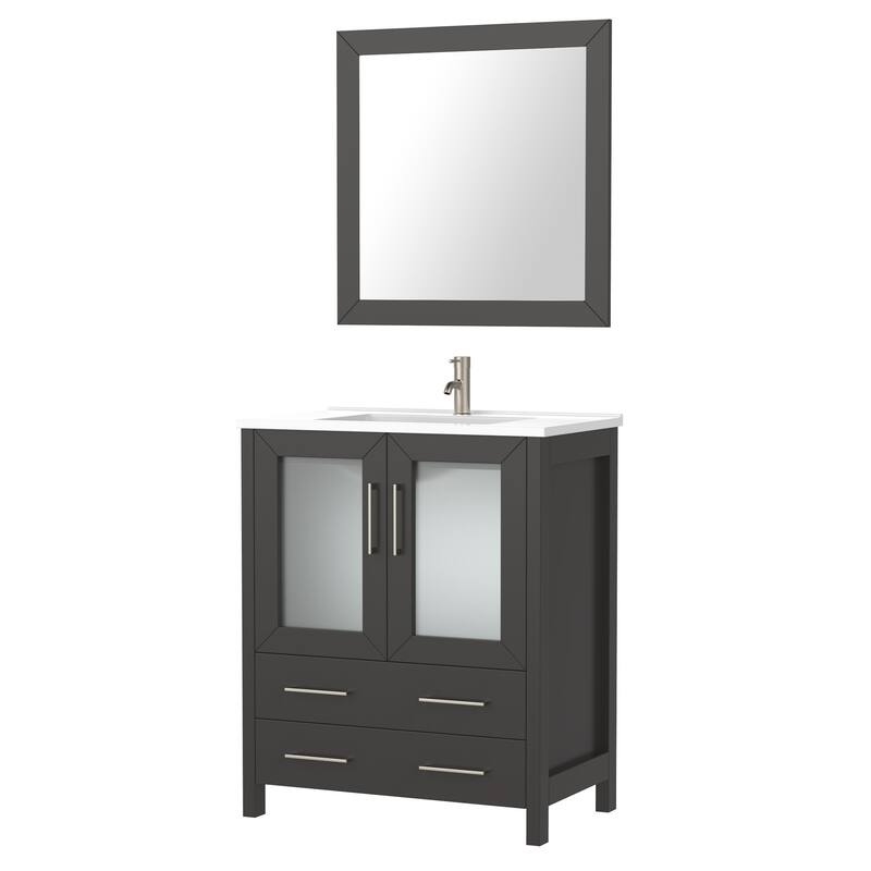 Vanity Art 24-Inch Single Sink Bathroom Vanity Set 2 Drawers, 1 Cabinet, 1 Shelf, Soft-Closing Doors with Free Mirror