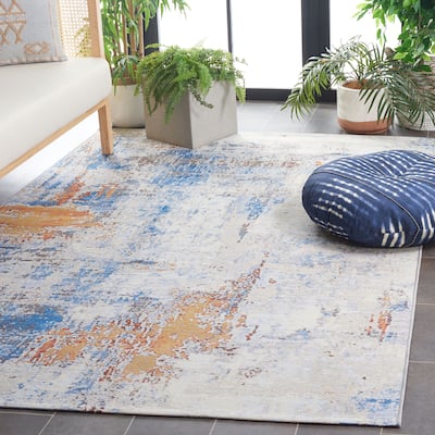 SAFAVIEH Barbados Svata Modern Abstract Waterproof Patio Backyard Rug - 9'10" x 12'5"