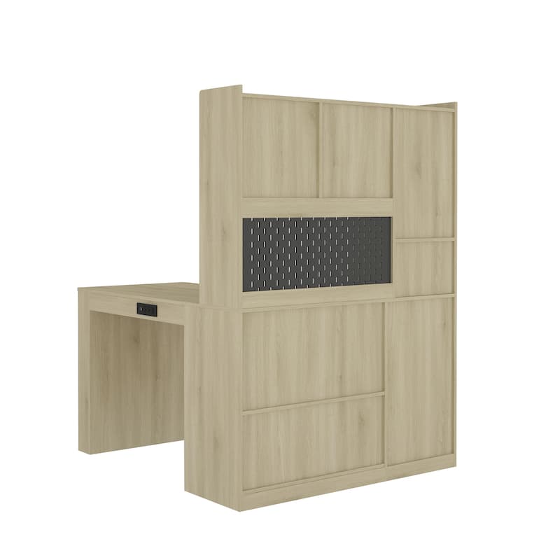 L Shaped Desk with Charger, Computer Desk with Drawers,Bookshelf,with LED Light, L-Shaped Study Table Writing Desk