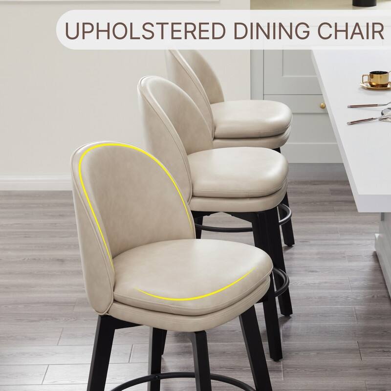 Spruce & Spring Madison Upholstered Swivel Counter Height Bar Stools