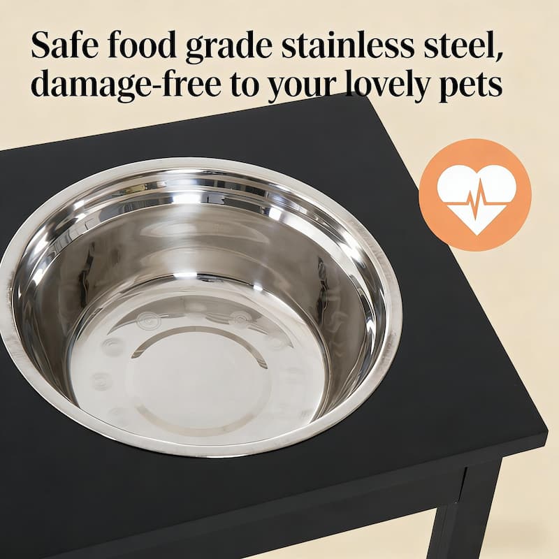 Black Pet Feeder Stand
