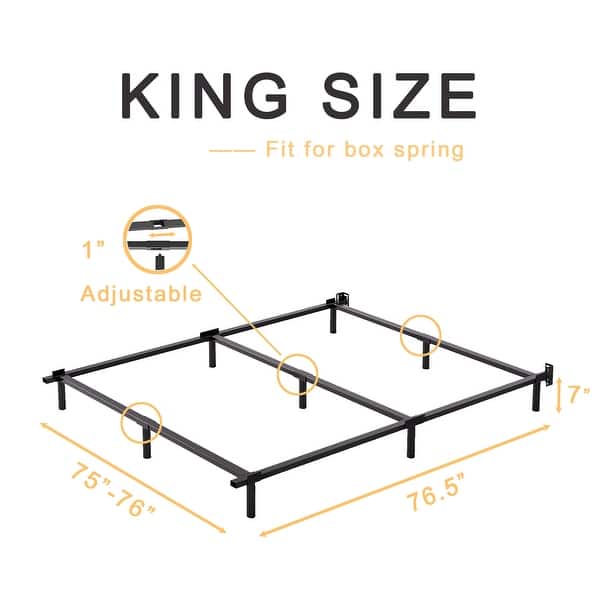 dimension image slide 0 of 5, 7 Inch Adjustable Steel Bed Frames Heavy Duty