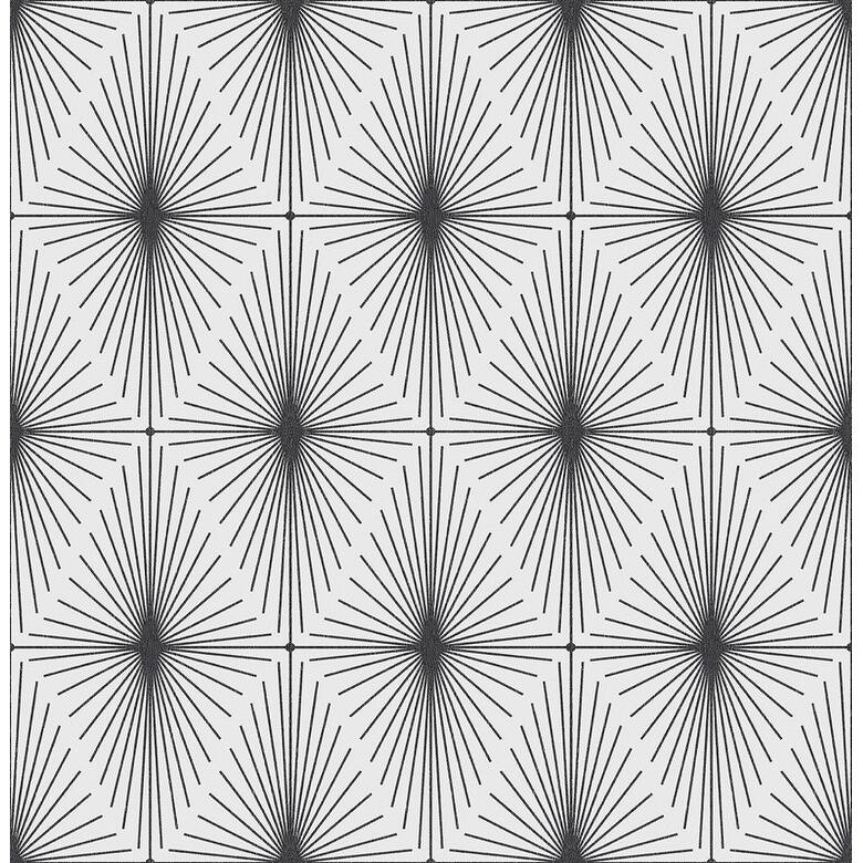 Brewster Draper Black Geometric Wallpaper - 20.5in x 396in x 0.025in