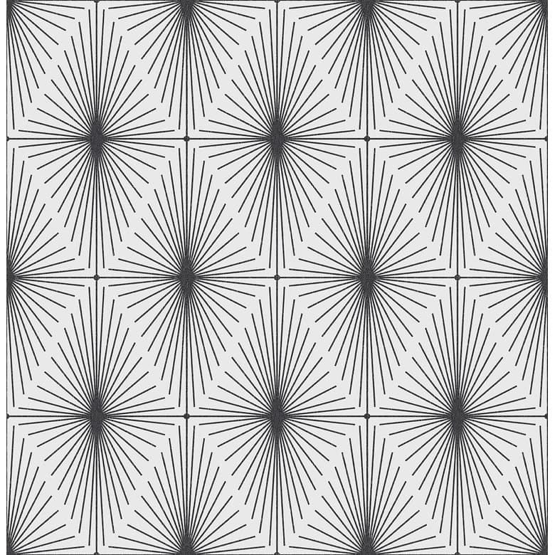 Brewster Draper Black Geometric Wallpaper - 20.5in x 396in x 0.025in