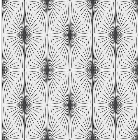 Draper Black Geometric Wallpaper - 20.5in x 396in x 0.025in