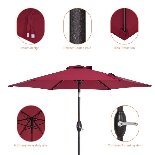 AOOLIMICS Outdoor Patio 7.5 ft Market Umbrella,Outside Table